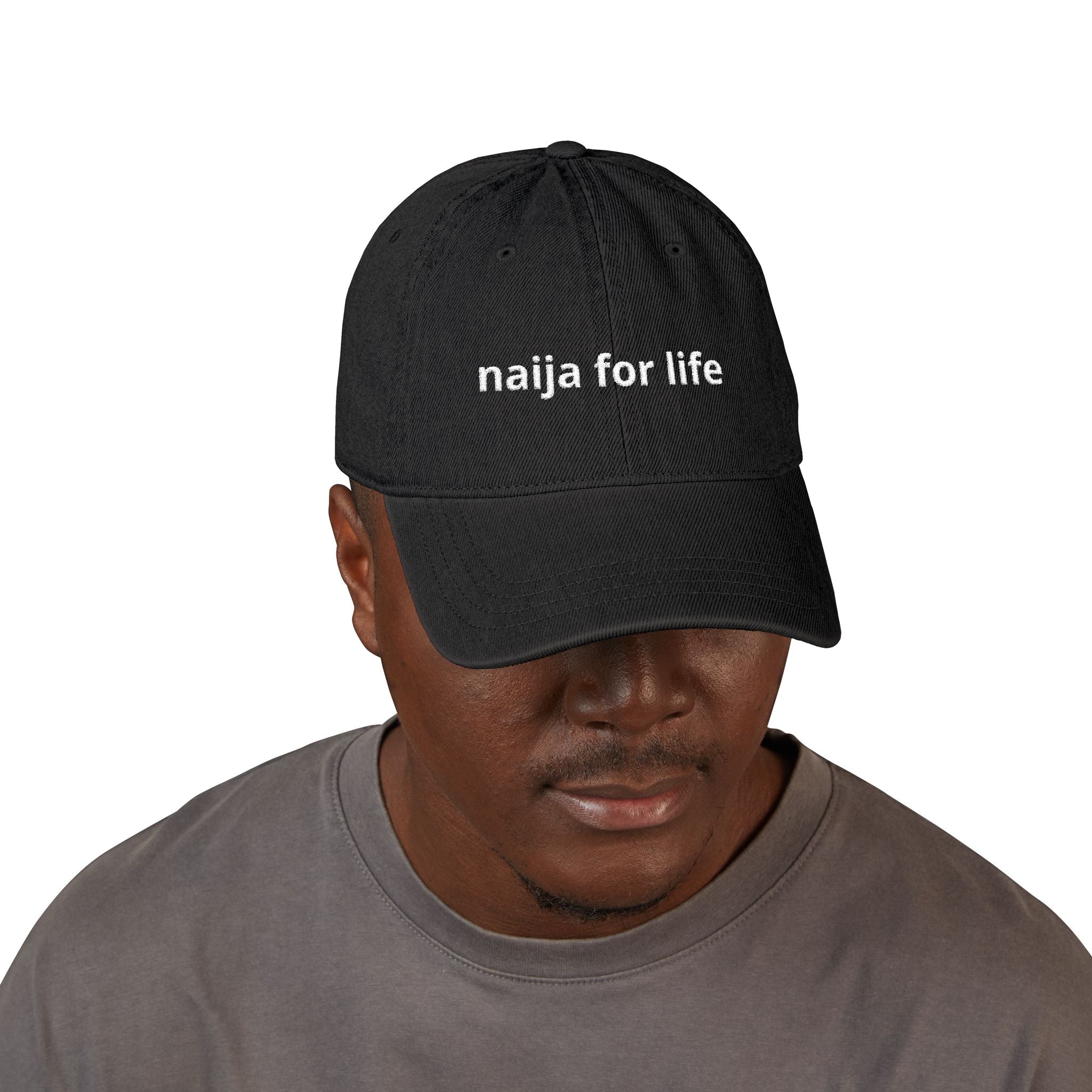 Embroidered 'naija for life' Denim Hat