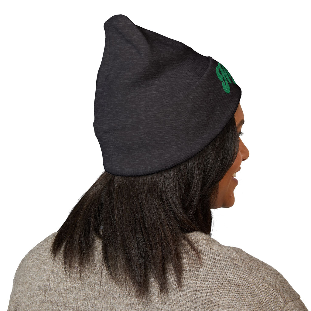 Nigeria Green Script Embroidered Beanie