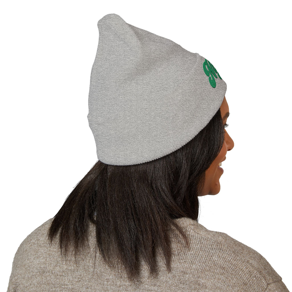 Nigeria Green Script Embroidered Beanie