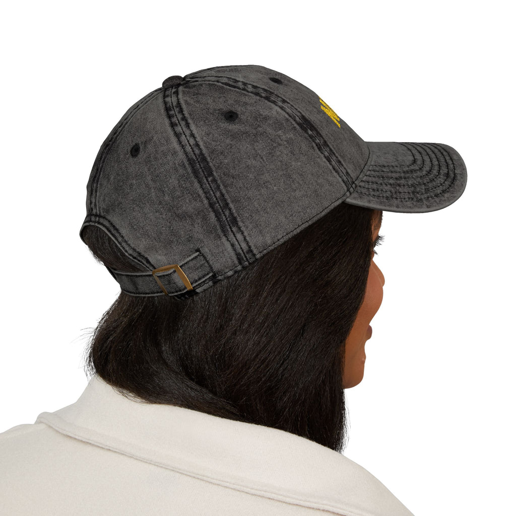 Nigeria Embroidered  Washed Black Dad Hat