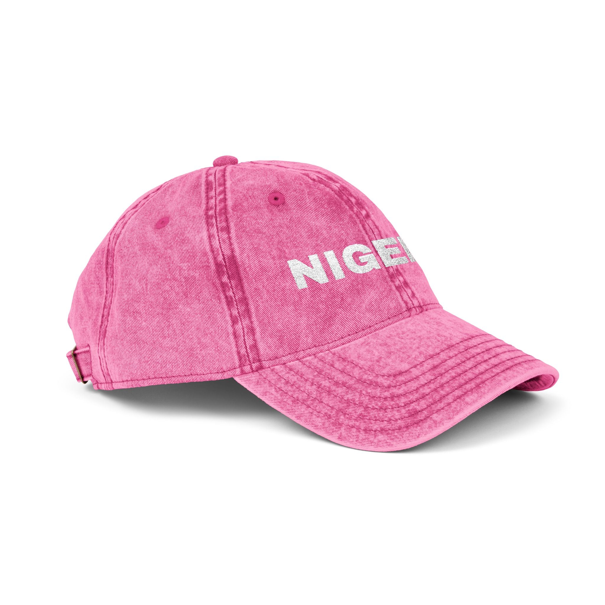 Embroidered "Nigeria" Distressed Baseball Cap