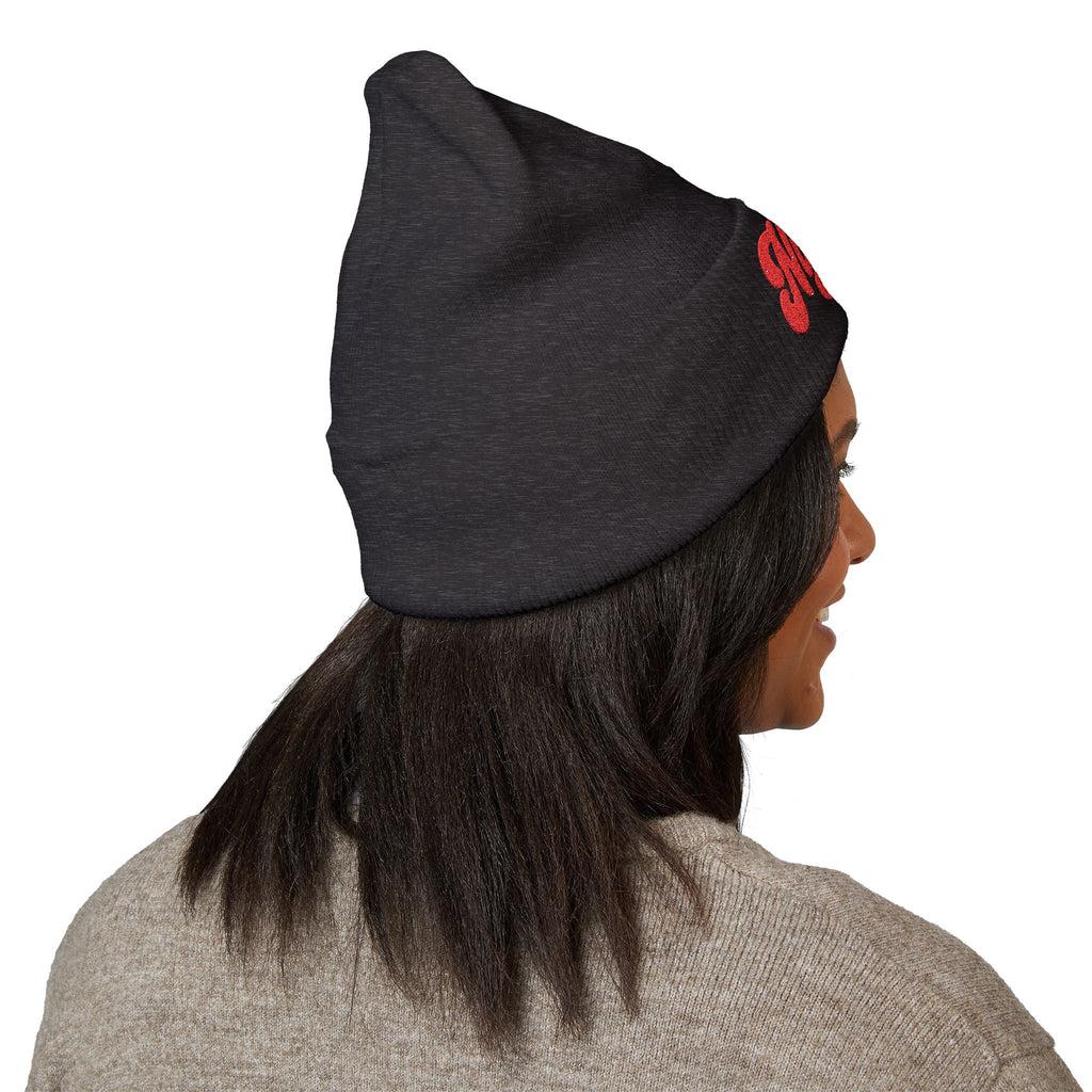 Nigeria Red Script Embroidered Beanie