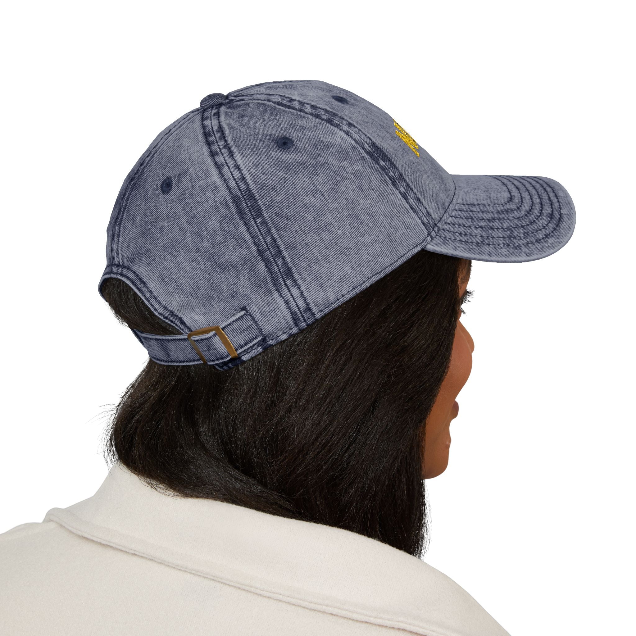 Nigeria Embroidered  Washed Black Dad Hat