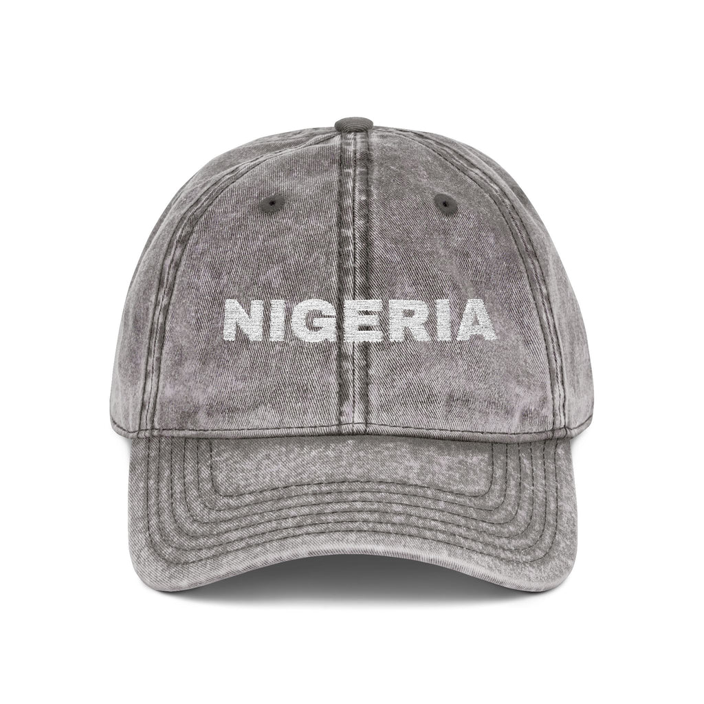Embroidered "Nigeria" Distressed Baseball Cap