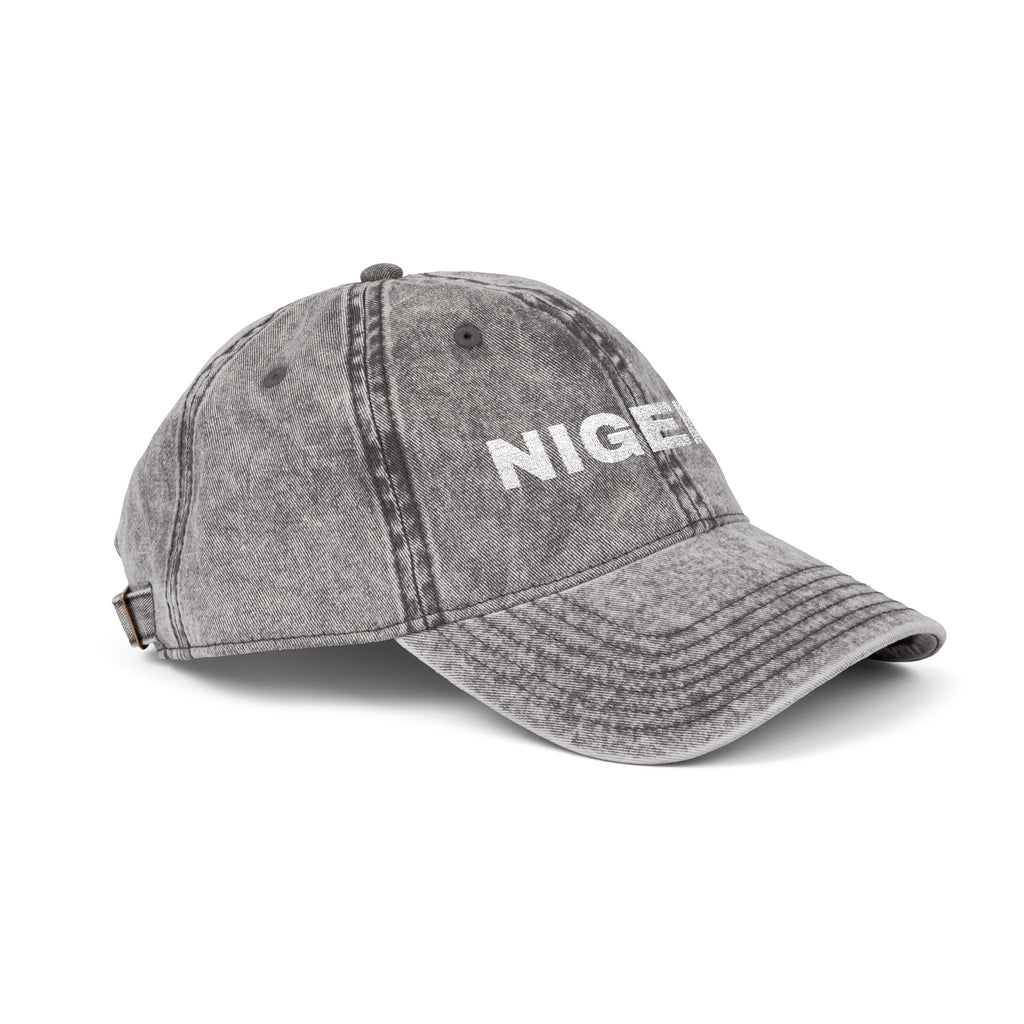 Embroidered "Nigeria" Distressed Baseball Cap