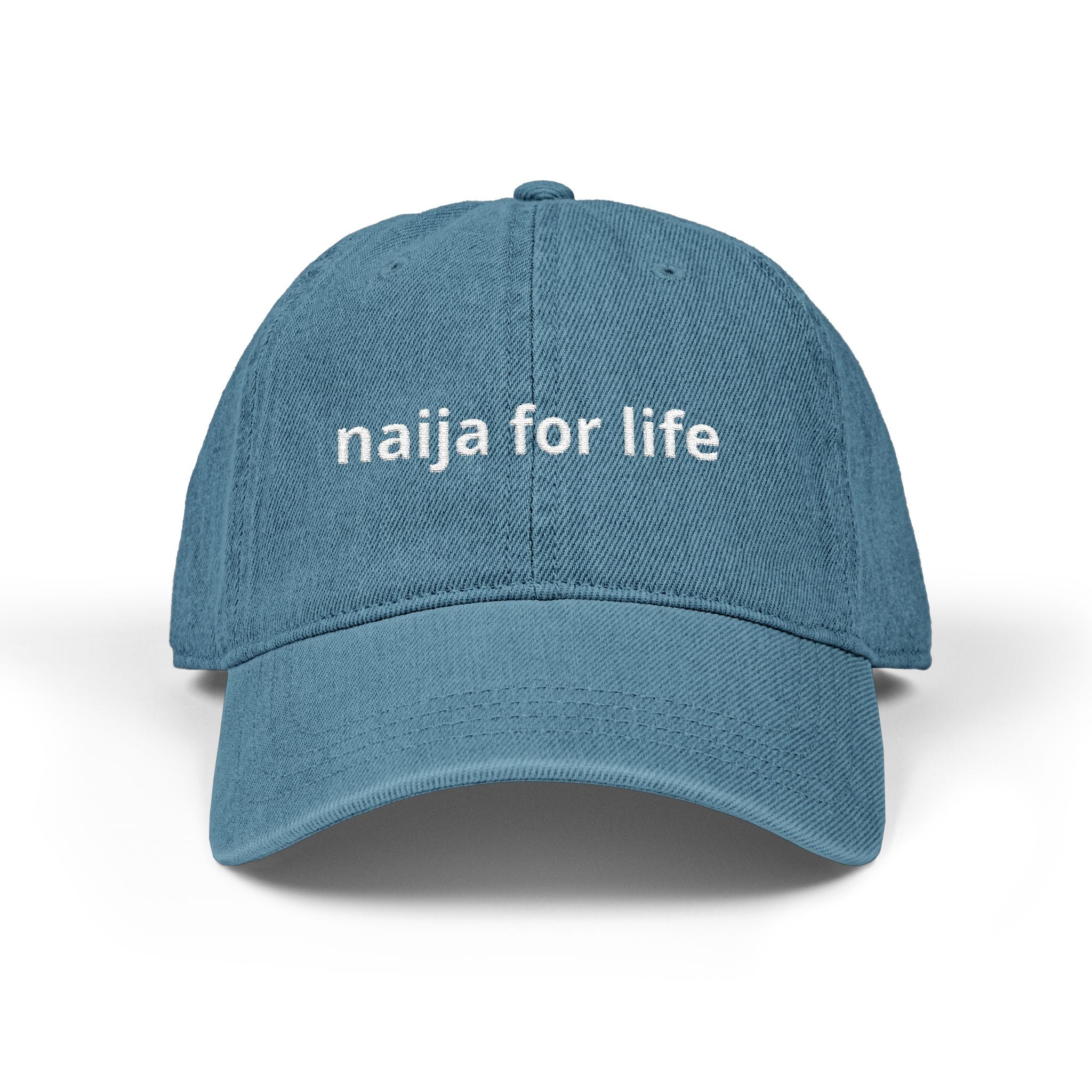 Embroidered 'naija for life' Denim Hat
