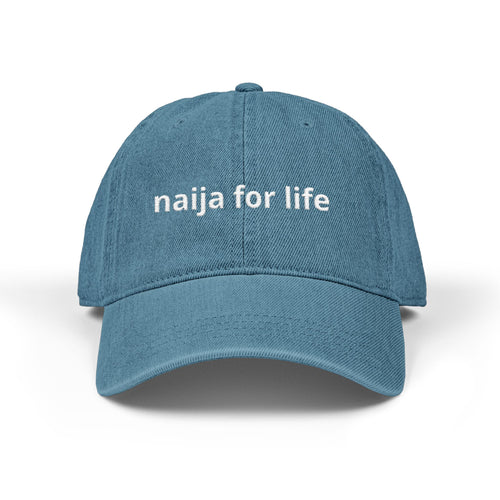 Embroidered 'naija for life' Denim Hat