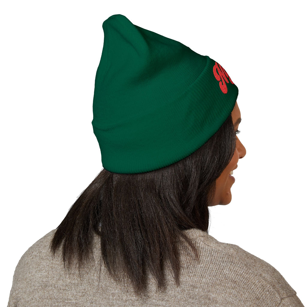Nigeria Red Script Embroidered Beanie