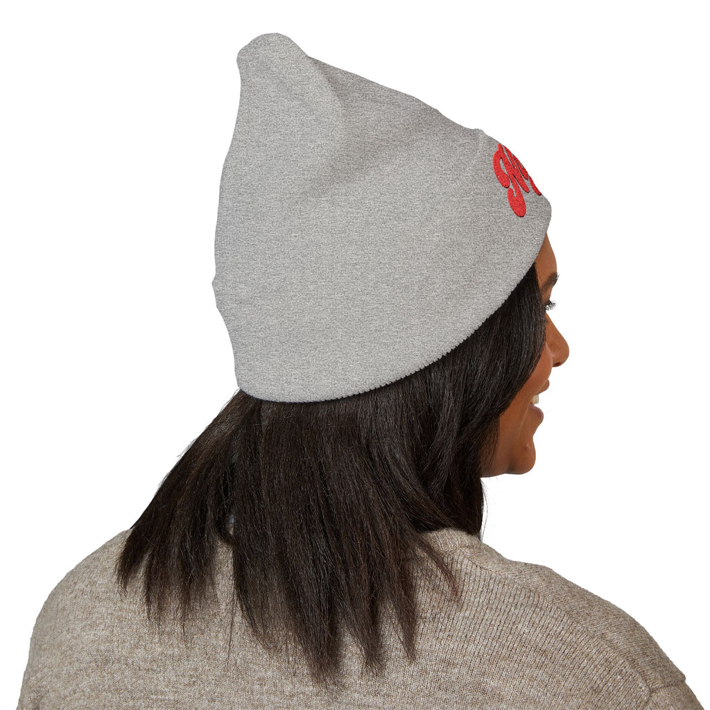 Nigeria Red Script Embroidered Beanie
