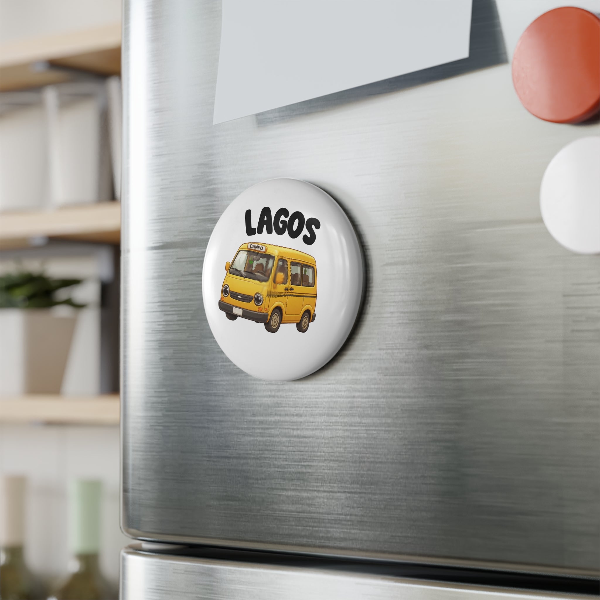 Lagos Danfo Round Button Magnet