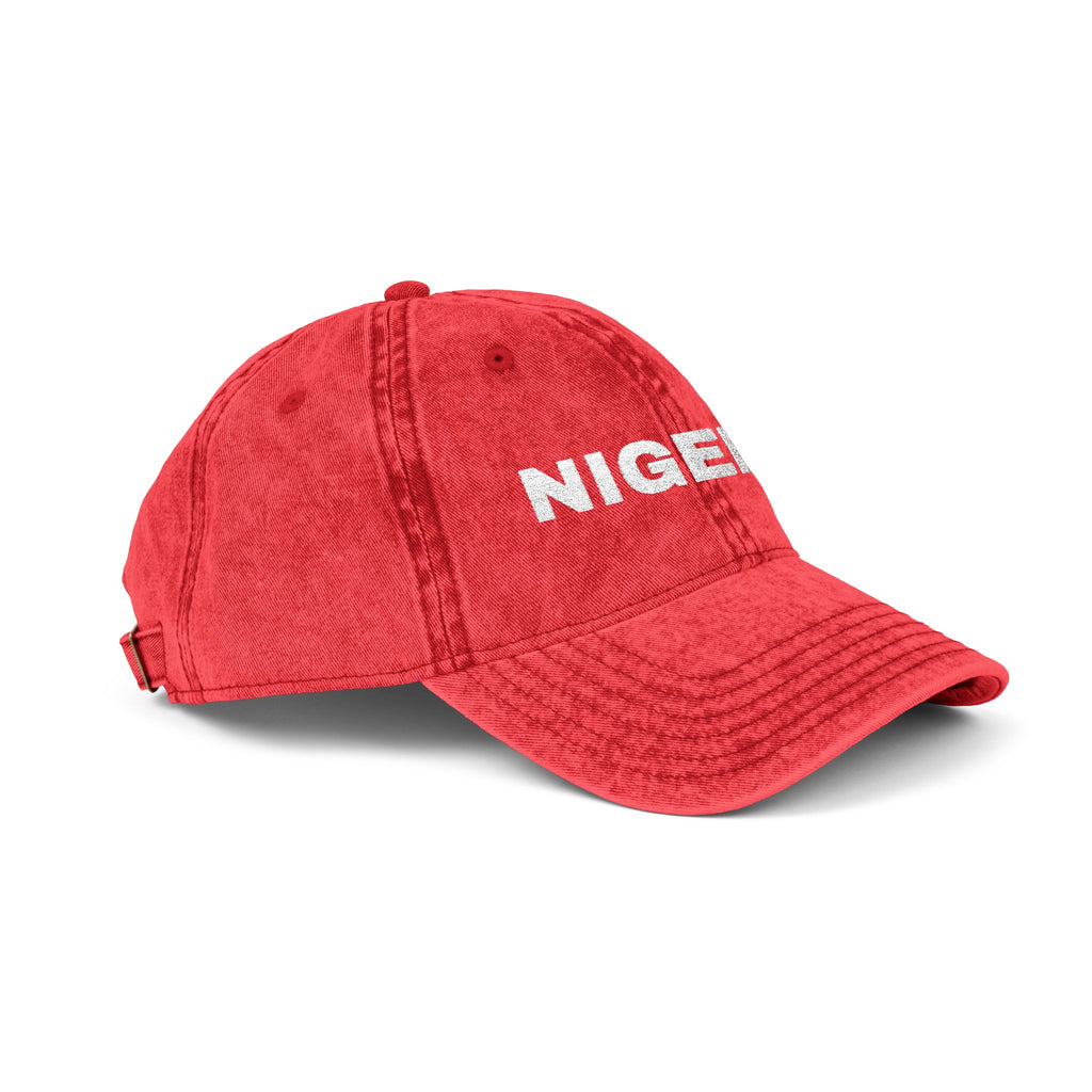 Embroidered "Nigeria" Distressed Baseball Cap