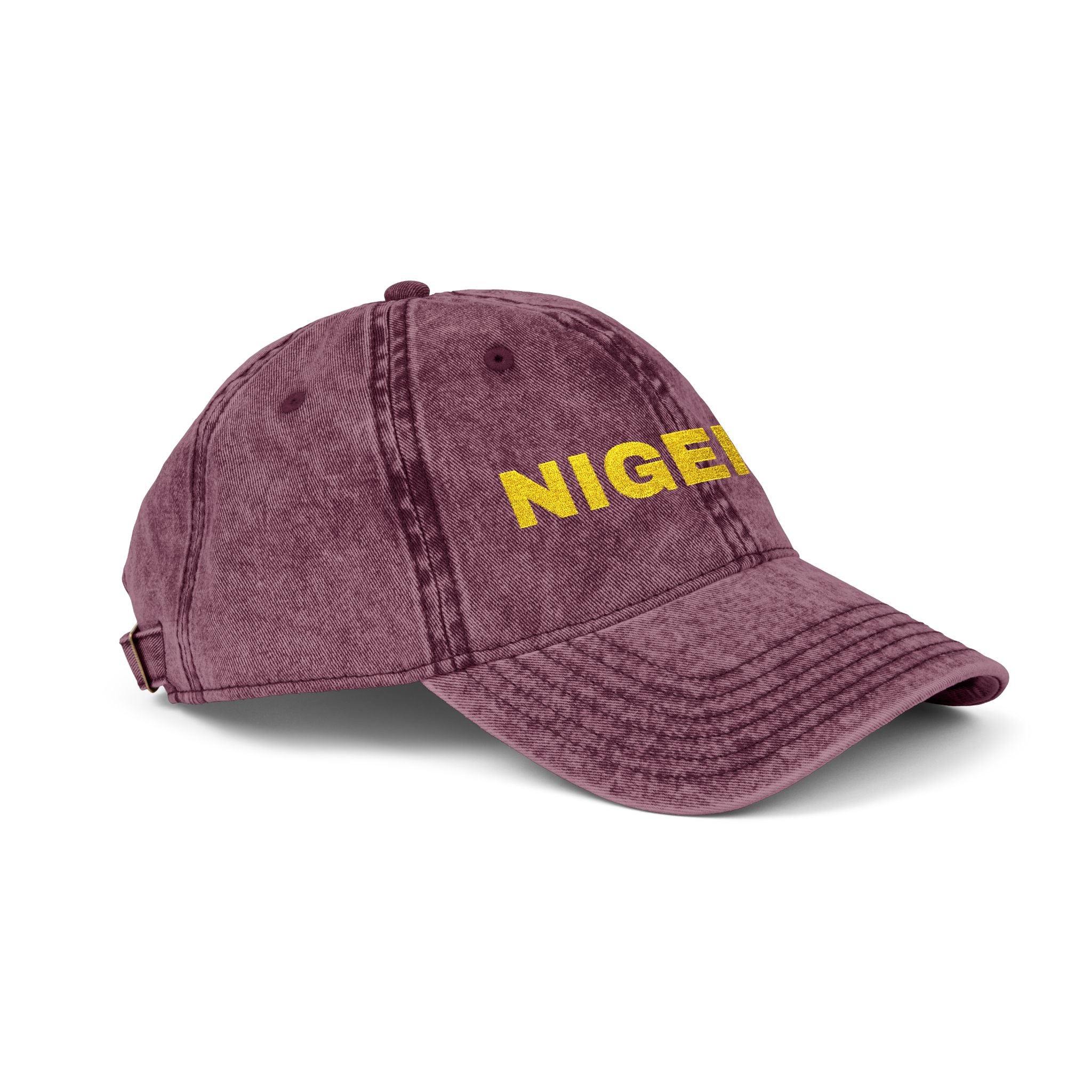 Nigeria Embroidered  Washed Black Dad Hat