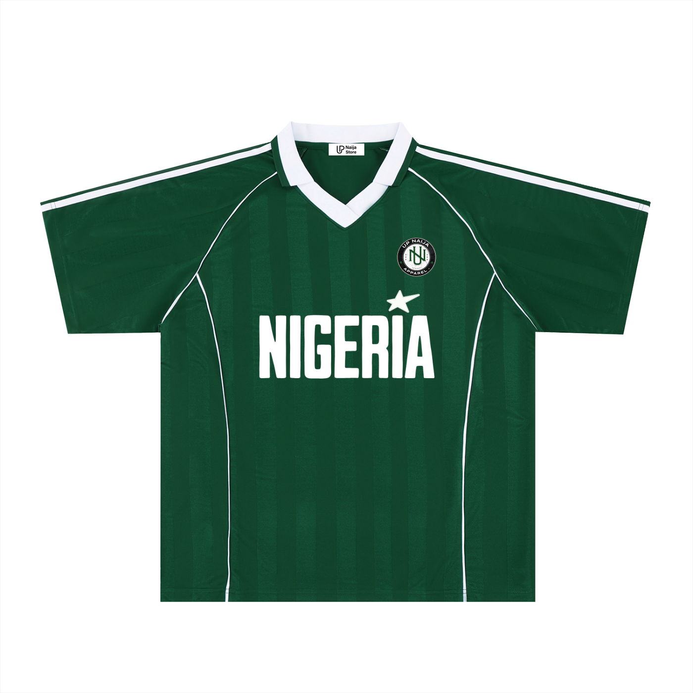 Nigeria Stripe Collared Jersey- Green