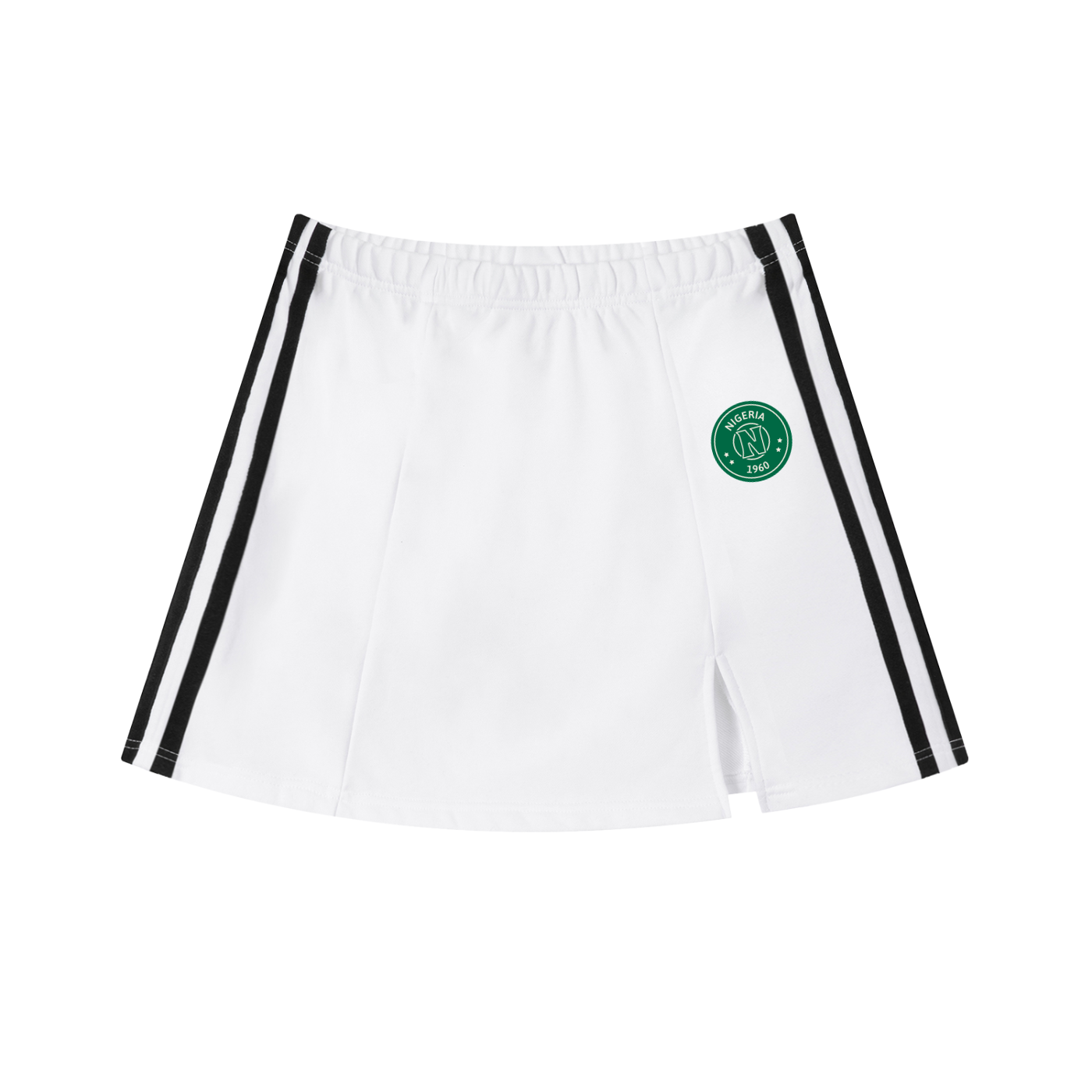Nigeria Patch Side Stripe Slit Skirt